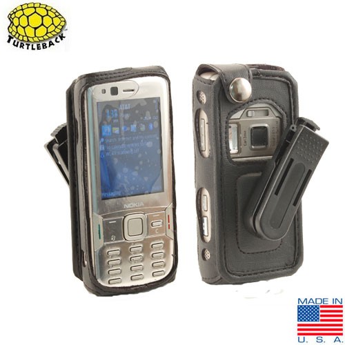 Original TurtleBack Premium Nokia N82 Leather Case w/ Swivel Belt Clip - Black