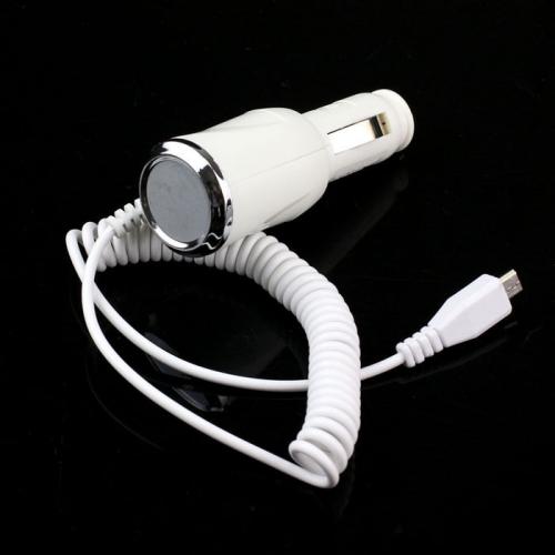 White High Powered Fast Charging Micro USB 3.0 Car Charger