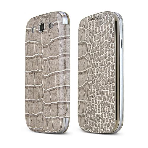 Gray Alligator Samsung Galaxy S3 Leather Textured Diary Flip Battery Door Case Gray Alligator Samsung Galaxy S3 Leather Textured Diary Flip Battery Door Case