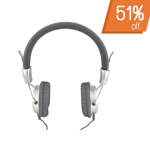 Original Luxmo Platinum Beat Bass Universal Headphones w/ Ear Cushions (3.5mm), PLTBEATBSL - Silver