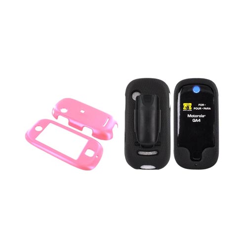 Motorola Evoke QA4 Case Combo (Hard Case & Body Glove) - Baby Pink