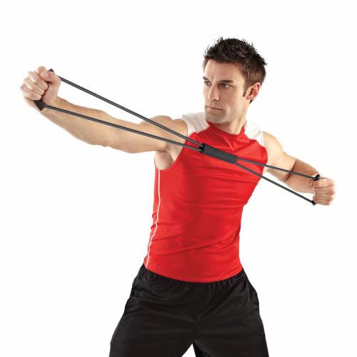Black Toning Resistance Band; Premium Durable & Lightweight Exercise Rubber Tube Band Rope