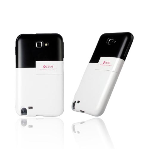 Original Zenus Samsung Galaxy Note Capsule Slide Series Hard Case w/ Kickstand, SAGXN-TS1SJ-BKWH - Black/ White