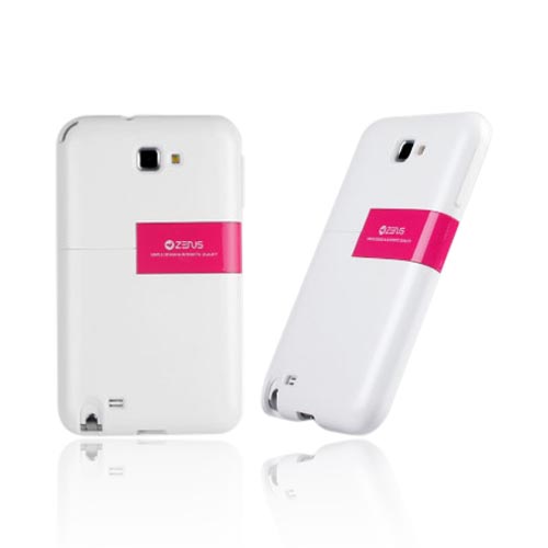 Original Zenus Samsung Galaxy Note Capsule Slide Series Hard Case w/ Kickstand, SAGXN-TS1SJ-WHPI - White/ Pink