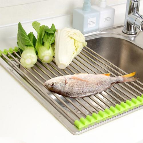 Large Folding Stainless Steel Colander Drying Tray for Fruits, Vegetables, Meat Large Folding Stainless Steel Colander Drying Tray for Fruits, Vegetables, Meat