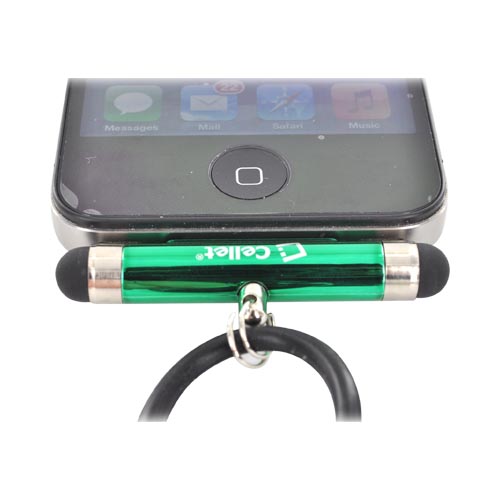 Original Cellet Apple iPhone/ iPod Stylus Pen w/ Neck Strap - Green/ Black
