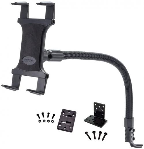 Arkon Black Tablet Mount - 22" Flexible Gooseneck Seat Rail Floor Mount (TAB001 + GN088-L22-SBH)
