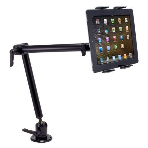 Arkon Black Tablet Mount Bundle - 22" Heavy-Duty Aluminum 4-Hole Drill Base Mount (HD003 + TAB001)