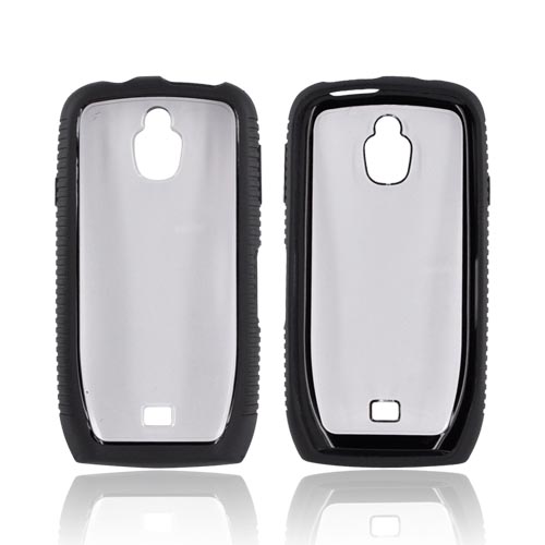 Original Samsung Exhibit 4G Flex Protective Cover w/ Hard Back & Gummy Silicone Boarder - Clear/ Black