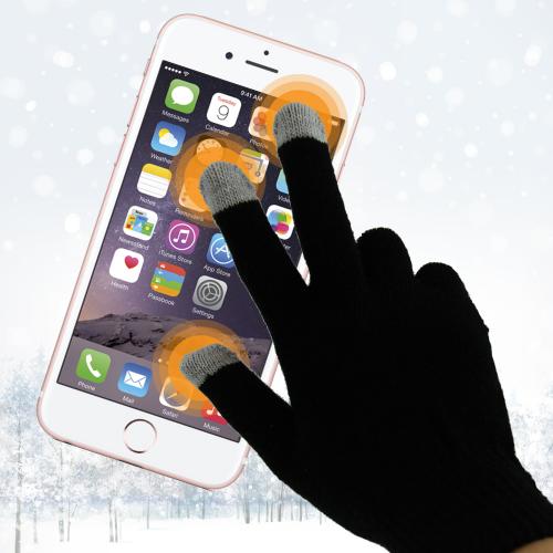 Capacitive Touch Screen Gloves (One Size) - Black/ Gray