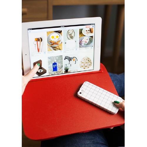 Kikkerland Red Comfortable iBed Portable Lap Desk for Tablets and Phablets
