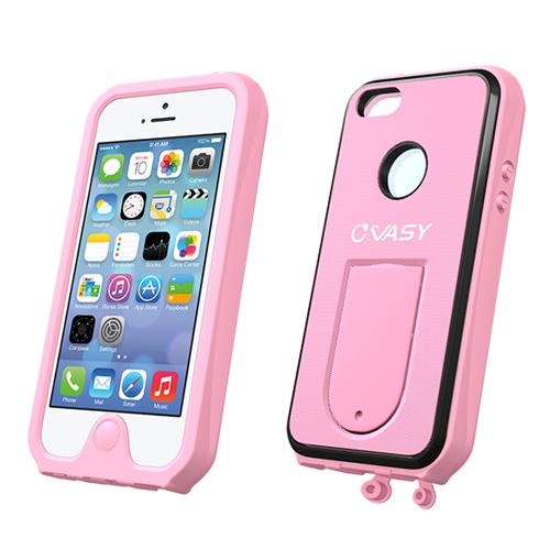 VASY Baby Pink Apple iPhone 5/5S Waterproof/ Dustproof/ Dirt Proof Protective Hard Case w/ Kickstand & Lanyard - Perfect Alternative to LifeProof!