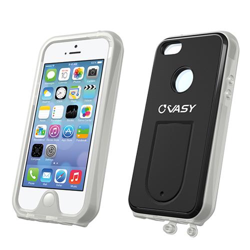 VASY Clear Apple iPhone 5/5S Waterproof/ Dustproof/ Dirt Proof Protective Hard Case w/ Kickstand & Lanyard - Perfect Alternative to LifeProof!