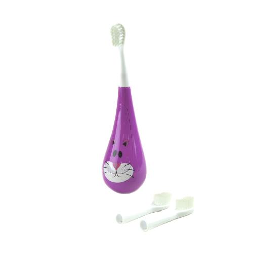 Violife Purple Kitty Rockee Rocking Toothbrush w/ 2 Extra Brush Heads - VRT150